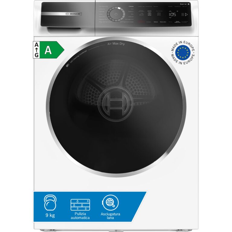 Bosch WRB247C0IT Serie 8 Asciugatrice Smart Pompa di Calore 9 kg Classe A