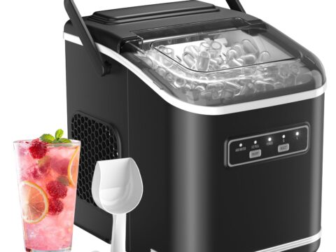 Acmeenjoy Macchina del Ghiaccio 12 kg/24h – 9 Cubetti in 6 Minuti