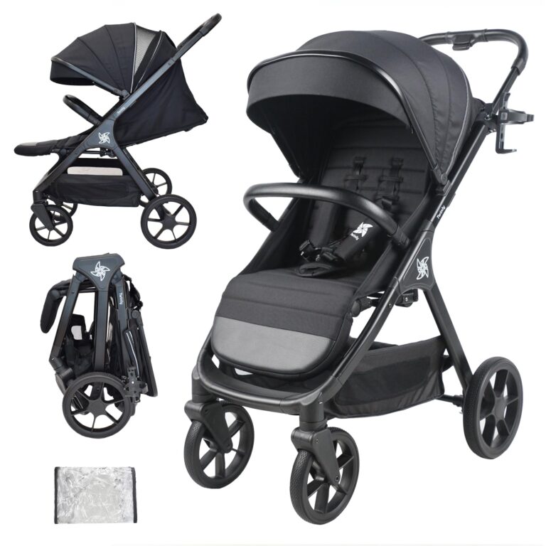 Twinly - Spacely - Passeggino Leggero 25 kg Portata, Passeggino da Viaggio Pieghevole ad una Mano, Seduta Ampia e Conforte...