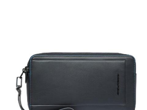 Piquadro Pochette Uomo in Pelle con Polsiera Rimovibile