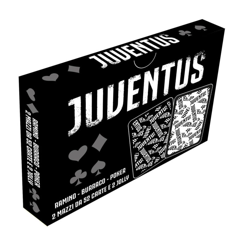 EURO PUBLISHING Carte da Gioco Juventus - Poker - Burraco - Ramino (2 mazzi: 52 carte per mazzo + 2 jolly)