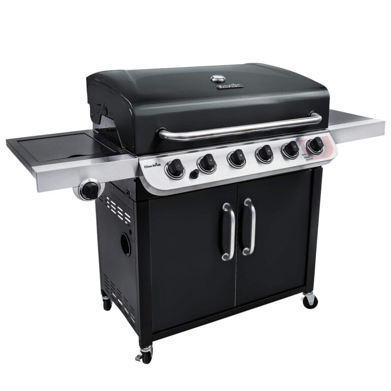 Char-Broil Convective Series 640 B XL - Barbecue a gas a 6 bruciatori e bruciatore laterale, finitura nera.