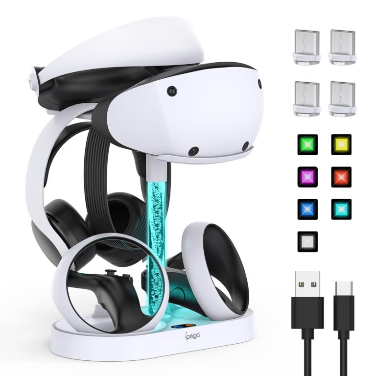 FASTSNAIL stazione di ricarica PSVR2 con LED RGB per visore e controller Sense