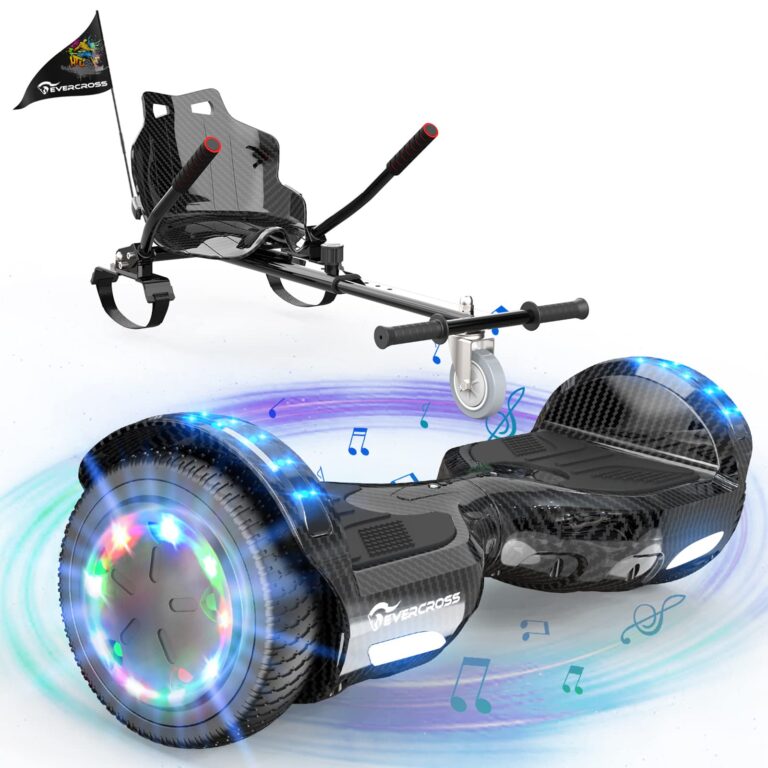 EVERCROSS Hoverboards con sedile da 6,5 pollici, Hoverboards Bluetooth abilitato per app, Go Kart con 3 luci a pedale, Sel...