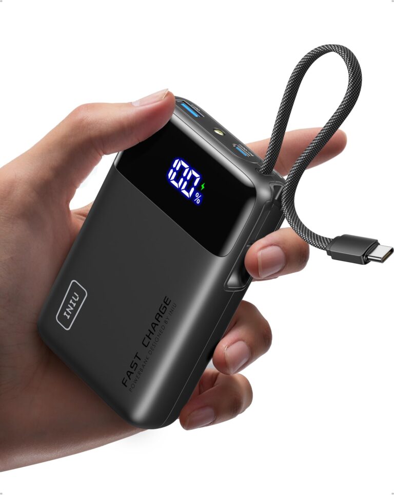 INIU Power Bank 20000mAh 45W con cavo USB-C integrato