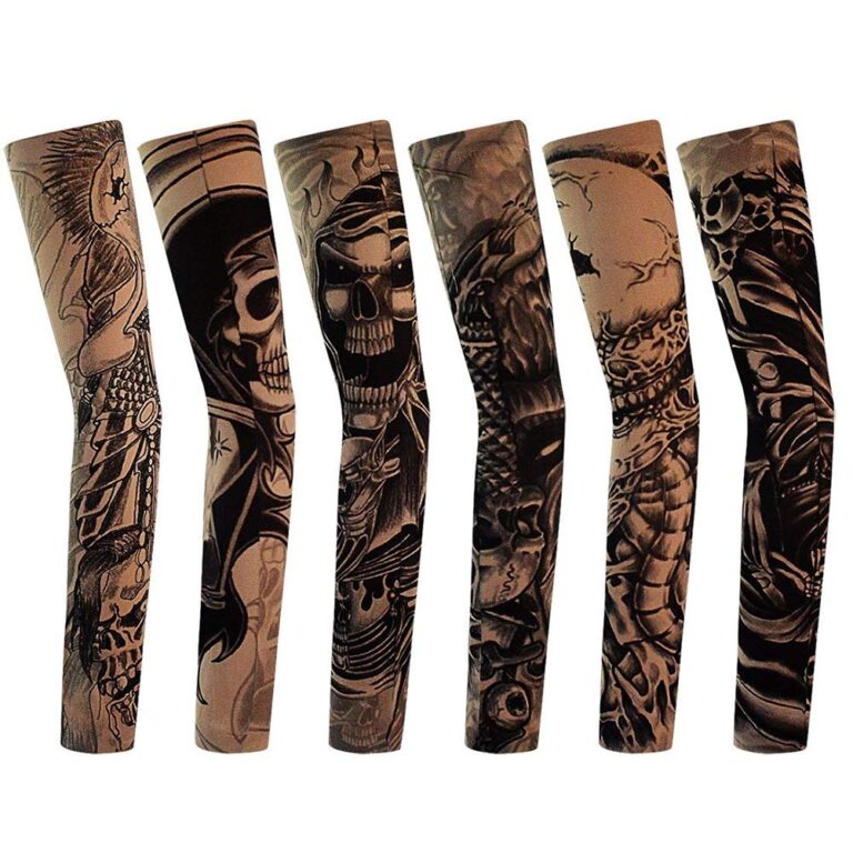 6 Manicotti Effetto Tatuaggio per Body Art e Protezione Solare
