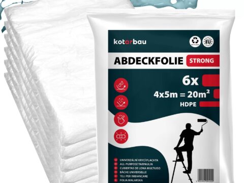KOTARBAU Set 6 Teli Copritutto da Imbianchino in Polietilene 4×5 m