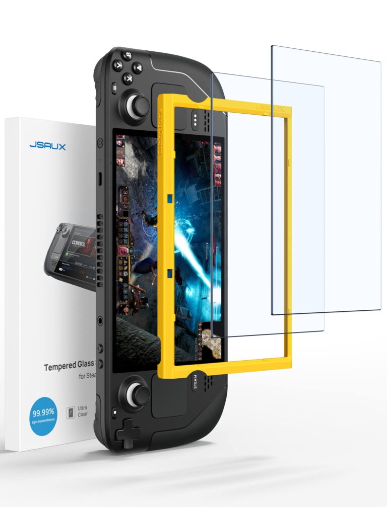 JSAUX Pellicola Vetro Temperato Antiriflesso per Steam Deck LCD e OLED, 2 Pezzi