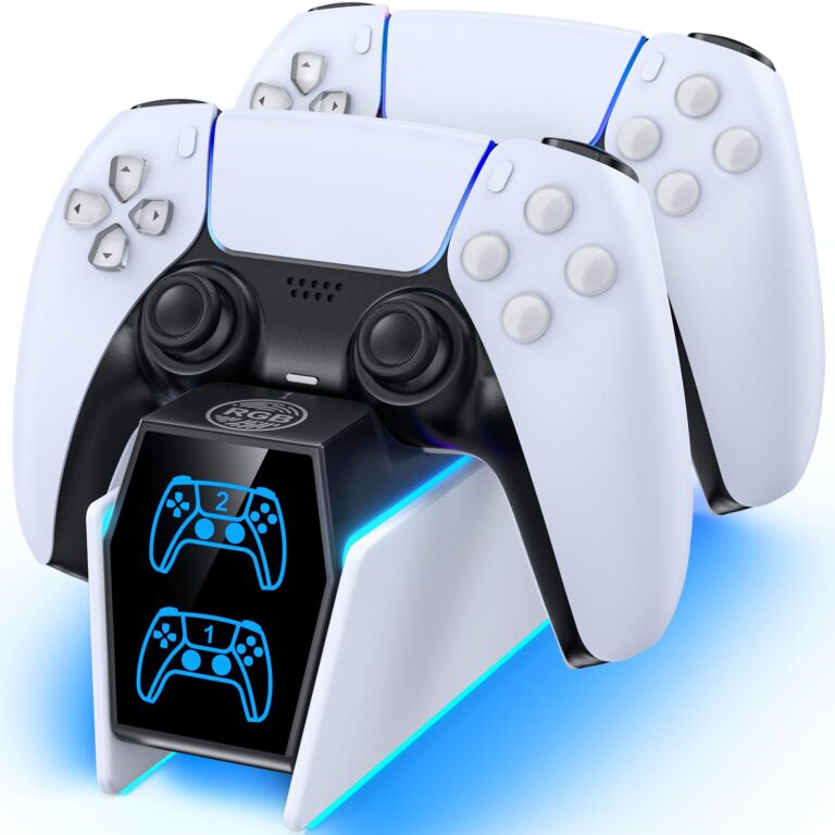 Tokluck Caricatore per PS5 Controller con Cavo, Base di Ricarica per P5 e P5 Edge, 2,5H Riarica per PS5 Controller Compati...