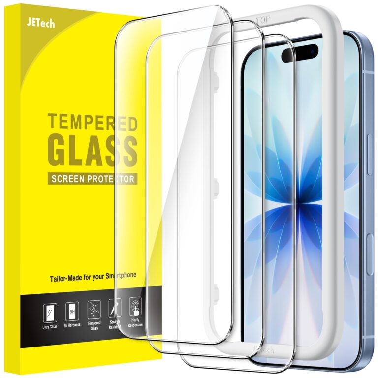 JETech Pellicola Vetro Temperato 9H per iPhone 17 con Kit Installazione