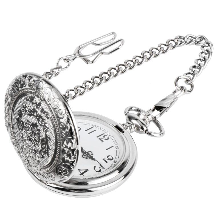 JSMTKJ Orologio da Tasca al Quarzo con Numeri Arabi e Catena