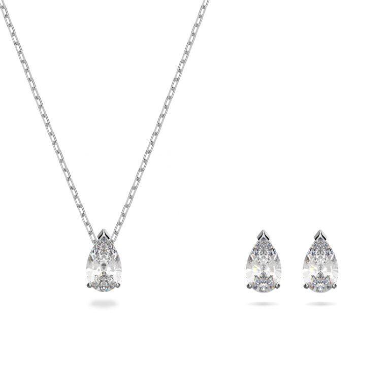 Swarovski Stilla parure bianca placcata rodio