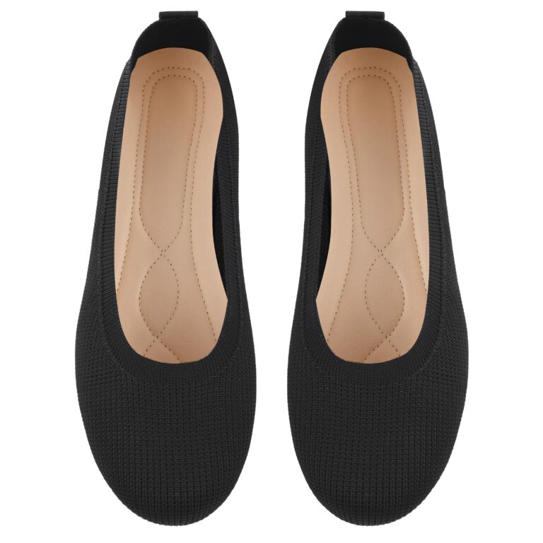 OFFCUP ballerine donna a punta tonda in maglia slip-on
