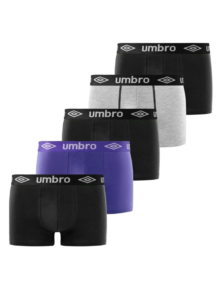 Umbro Boxer Classici Uomo in Cotone, Pacco da 5