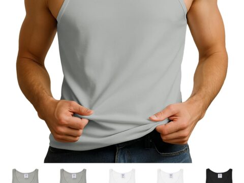 ALPIDEX Canotta Uomo 100% Cotone pacco da 5 per Palestra e Quotidiano