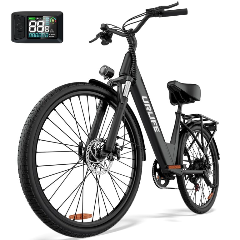 URLIFE Bici Elettrica Per Adulti Da 26", Bicicletta Elettrica con display LCD, 7 Velocità Batteria Rimovibile Autonomia, ...