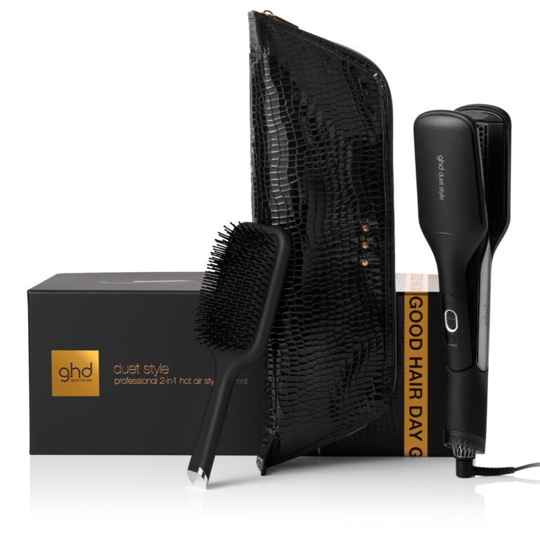 ghd Set Regalo Duet Style, Include Piastra Asciugacapelli 2-in-1, Spazzola Districante Paddle Brush e Custodia Termoresist...