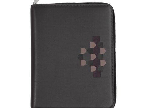 DUDU Cartella Portadocumenti A5 in Vera Pelle con Porta Tablet e Organizer