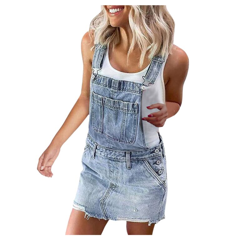 Salopette corta da donna in denim, taglio oversize estivo