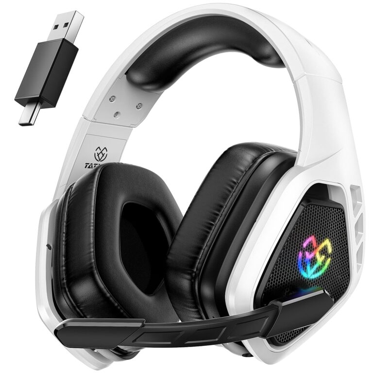 Tatybo Cuffie Gaming Wireless 2.4GHz e Bluetooth con Microfono per PS5/PS4