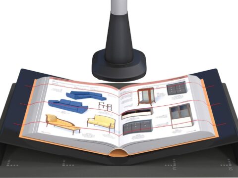 Leggio per Scanner Overhead e Scanner da Libro in Poliacrilico Nero fino ad A3