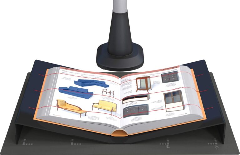 Leggio per Scanner Overhead e Scanner da Libro in Poliacrilico Nero fino ad A3
