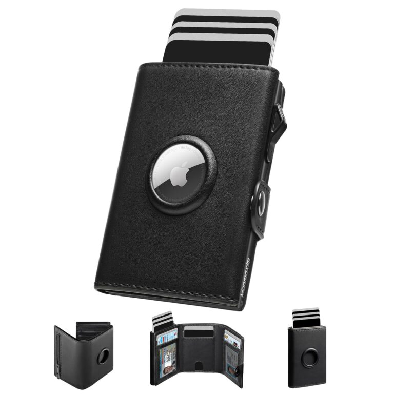 Portafoglio Uomo Slim con Compatibilità AirTag e Pop-Up per Carte