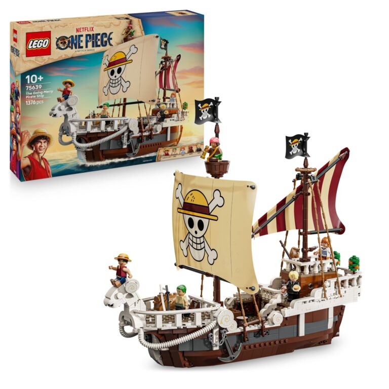 LEGO ONE PIECE La Nave Pirata Going Merry - Modello di Barca Giocattolo da Esposizione con 5 Minifigure tra cui Luffy, Zor...