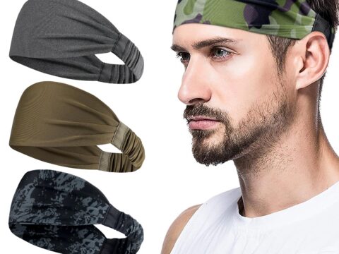 AWUMBUK Fasce per capelli sportive uomo, confezione da 5