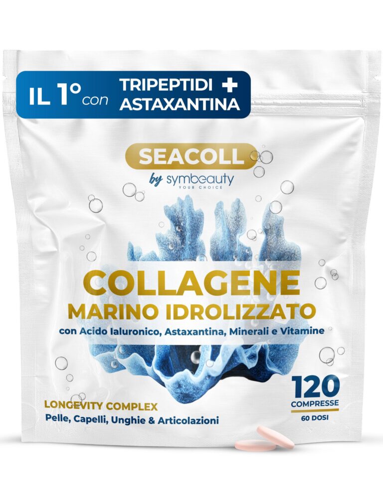 Collagene Marino con Acido Ialuronico [120 cpr x 60gg] Collagene Idrolizzato Tripeptidi | Astaxantina Zinco Biotina Vitami...