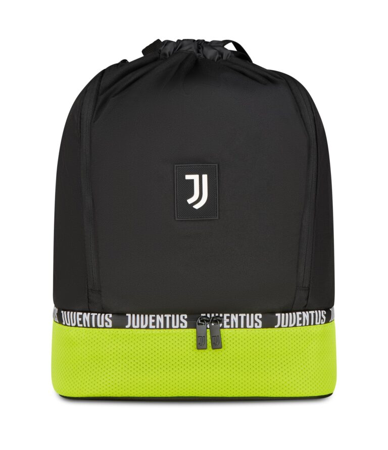 Seven Borsa da palestra JUVENTUS magic team, Fondo rigido portascarpe, Elastico portaborraccia, Bambino, Ragazzo, Calcio, ...