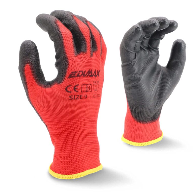 EDIMAX Guanti da Lavoro in Nylon PU Antitaglio Livello 2, 12 Paia