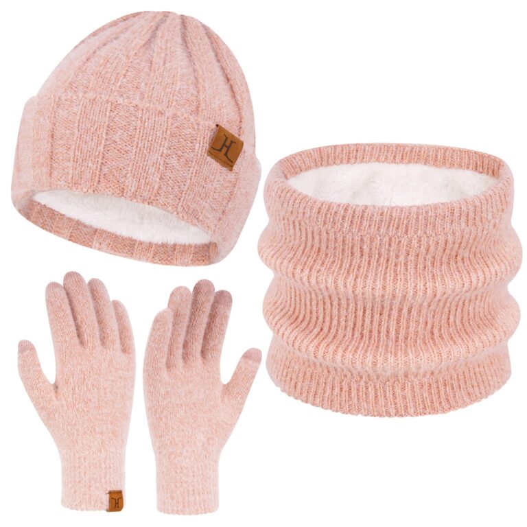 ZASFOU Set Cappello, Sciarpa e Guanti Touch in Maglia Effetto Visone