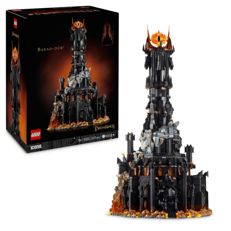 LEGO Icons Il Signore degli Anelli: Barad-dûr, Modellino da Costruire della Fortezza e Torre di Sauron con Funzioni e Pers...