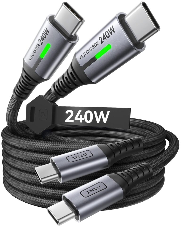INIU Cavo USB-C a USB-C 240W in nylon, 2 m (confezione da 2)