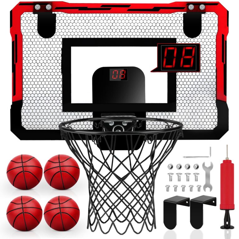 YIMORE Canestro Basket da Camera Bambini Mini Canestro Basket Esterno con 4 Palline Elettronico P...