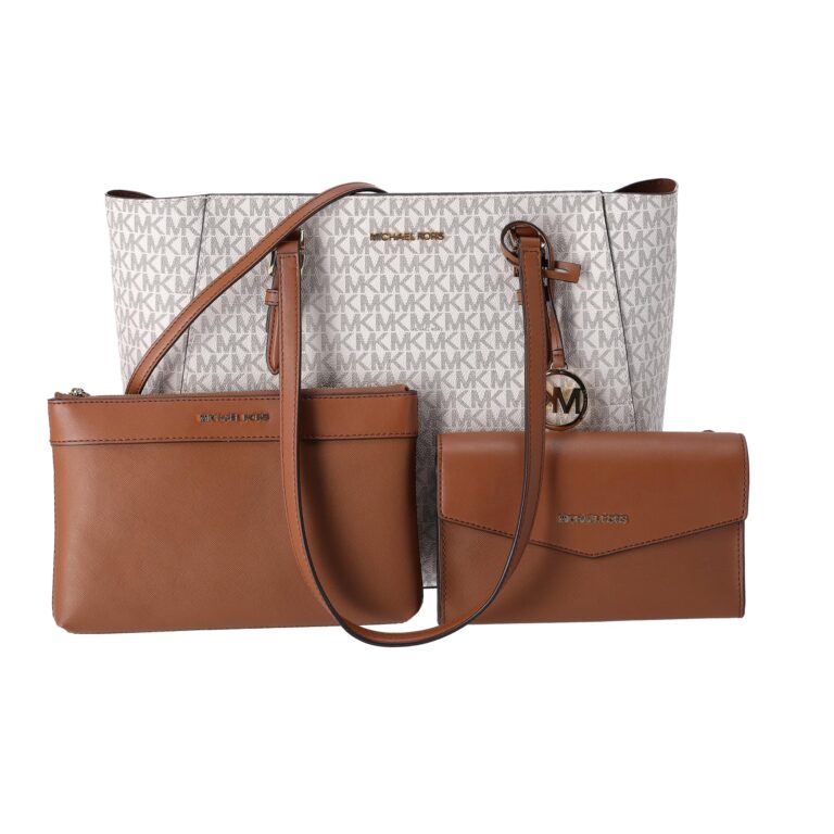Michael Kors Charlotte, borsa tote a tracolla grande 3 in 1, in pelle