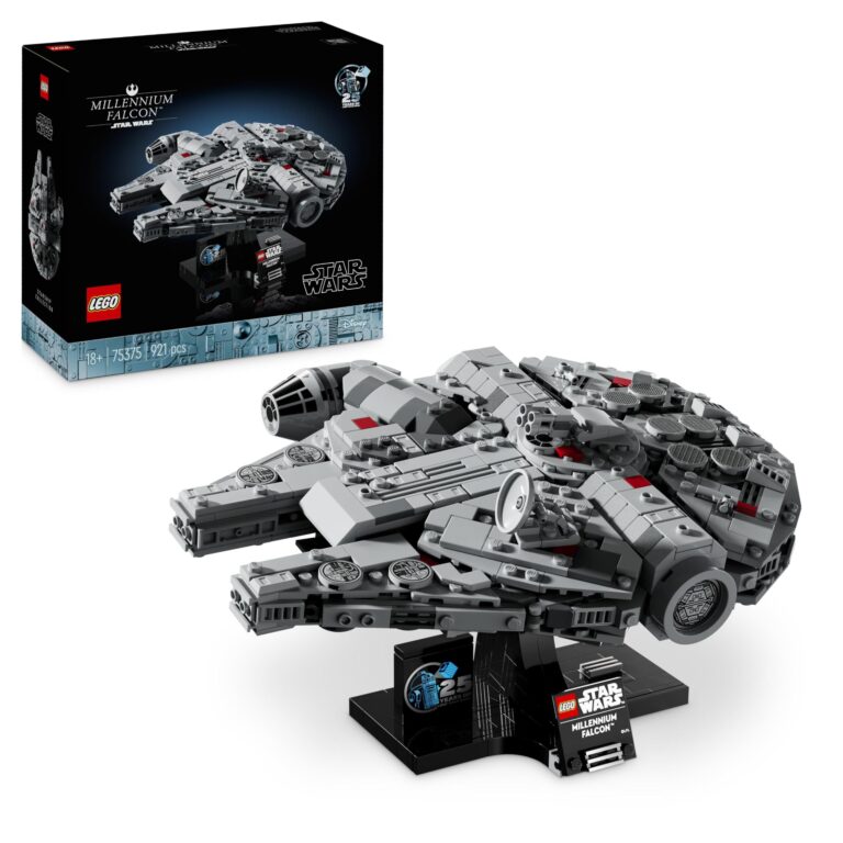 LEGO Star Wars 75375 Millennium Falcon - Set da Costruire con Astronave da Collezione per Adulti - Include Espositore e Ta...
