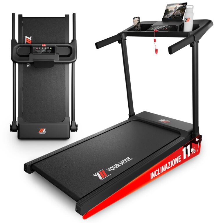 YM Tapis Roulant Salvaspazio 12 km/h, Tappeto Corsa MAXI 42cm, MARCHIO ITALIANO, Telaio Rinforzato, INCLINAZIONE, Pieghevo...