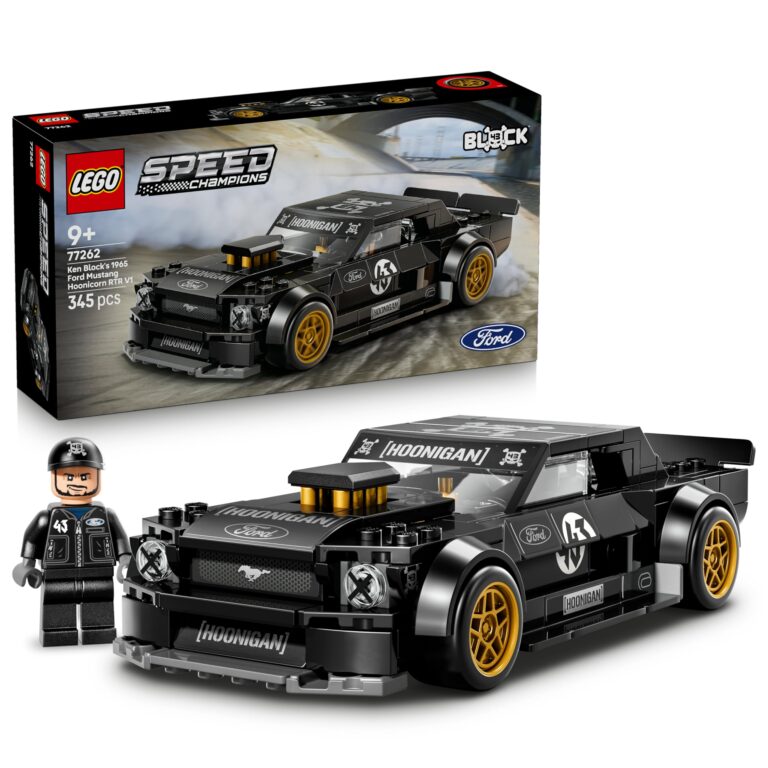 LEGO Speed Champions Ford Mustang ‘65 Hoonicorn V1 di Ken Block Macchina Giocattolo - Kit Modellismo con Minifigure da Col...