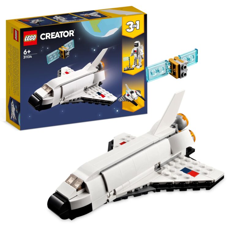 LEGO 31134 Creator Space Shuttle, Set 3 in1 con Astronauta e Astronave Giocattolo, Giochi per Bambini e Bambine dai 6 Anni...
