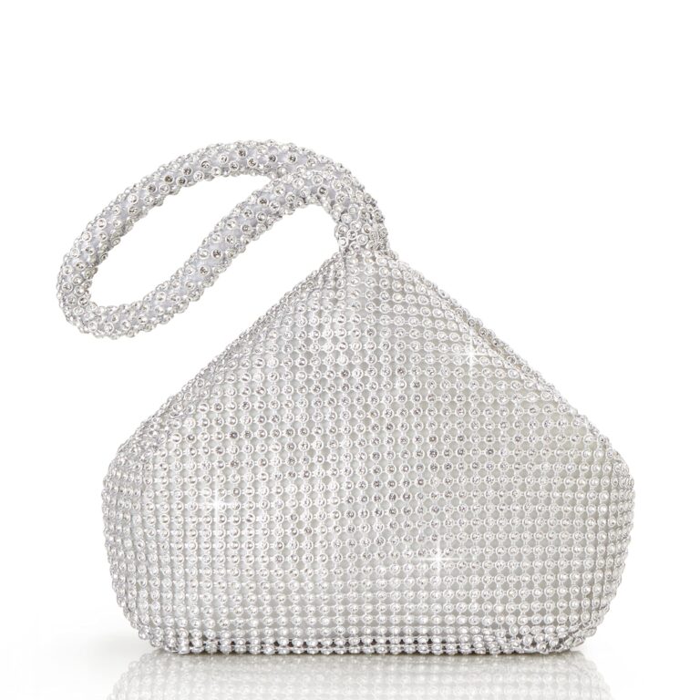 BABEYOND Pochette Argento Strass da Cerimonia