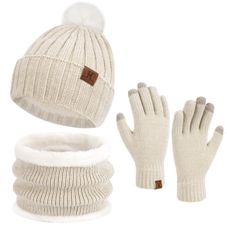ZASFOU Set Invernale Donna: Cappello, Sciarpa e Guanti Touch