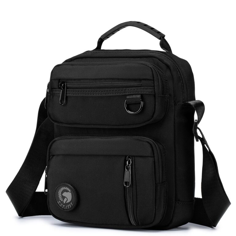 SUCIKORIO Borsello Uomo Tracolla Impermeabile Oxford con Toppa