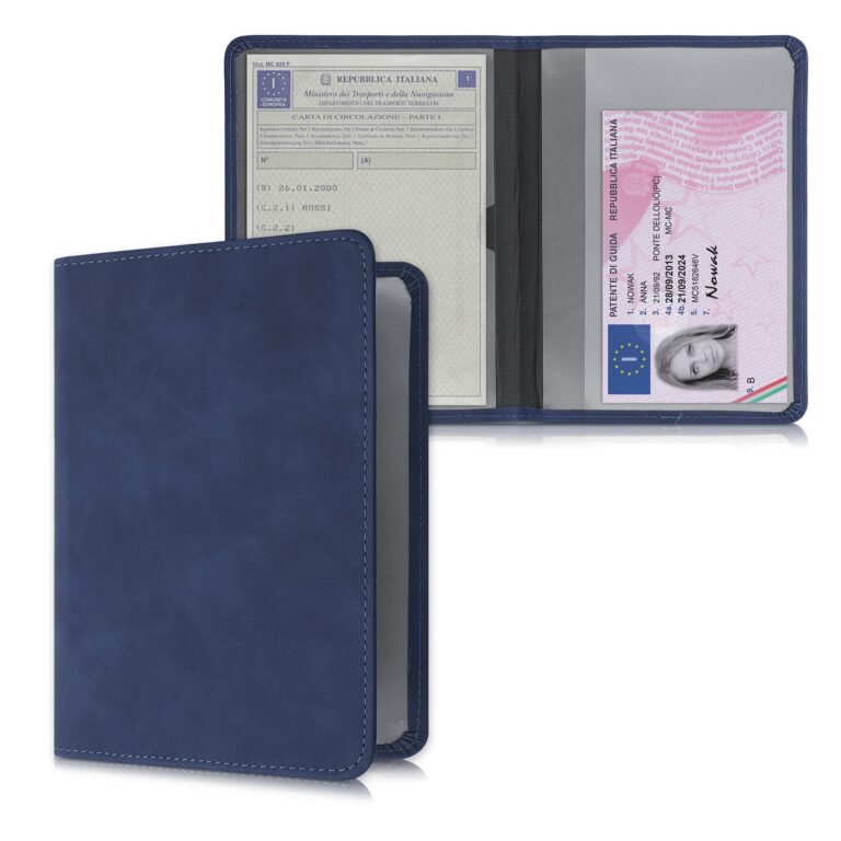 kwmobile Custodia Pelle Nabuk per Libretto Circolazione Auto