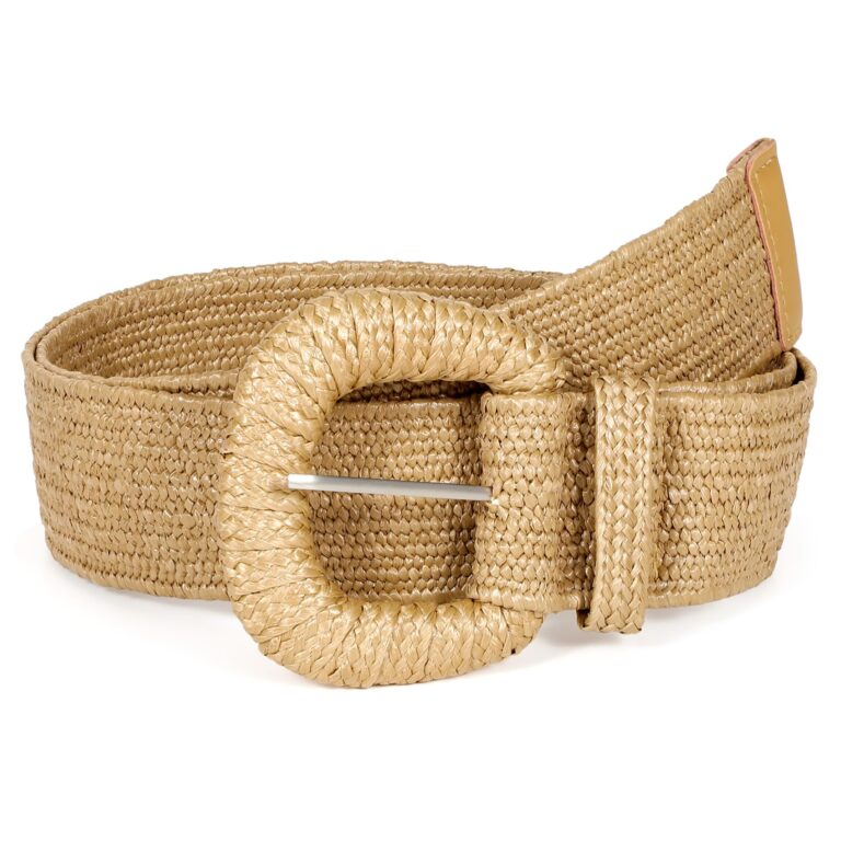 VONMELLI Cintura Elastica in Paglia Intrecciata Boho per Donna