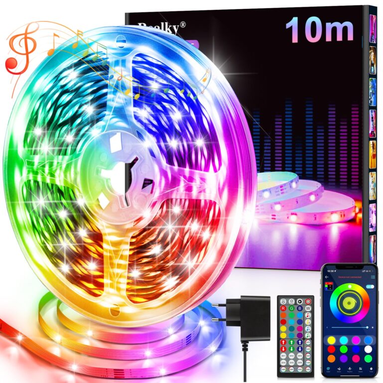 Striscia LED, 10 Metri Multicolor Luci Camera da Letto, Bluetooth APP Controllato RGB Strisce LED, Strip LED Fancy Led Mus...