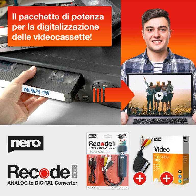 Nero VHS to USB – Convertitore Video Analogico Digitale con Software