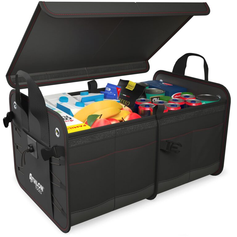 ATHLON TOOLS Borsa per bagagliaio di alta qualità con coperchio, 60 litri, organizer per bagaglia...