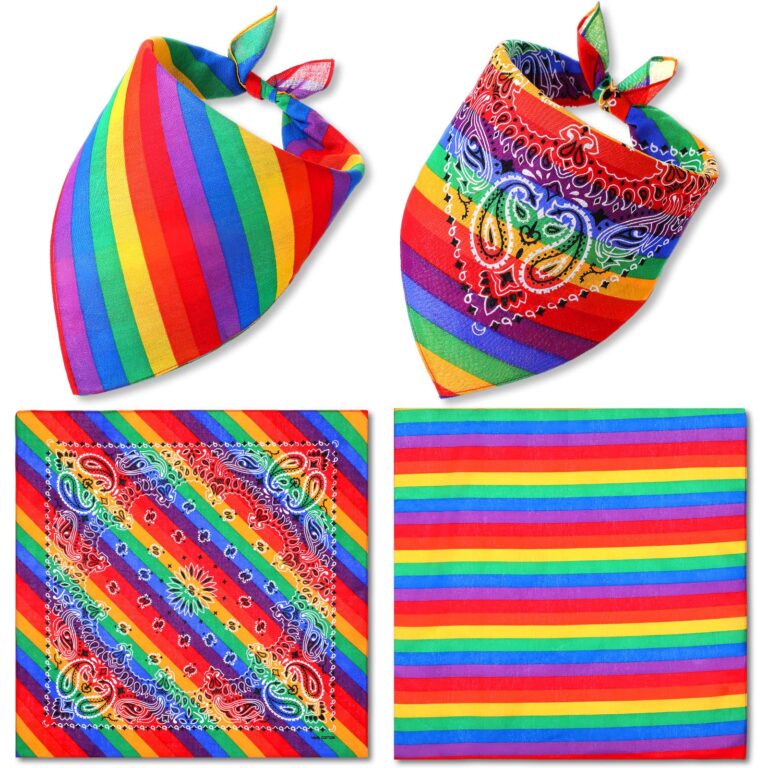 SATINIOR Bandana arcobaleno LGBT Pride in cotone, 2 pezzi